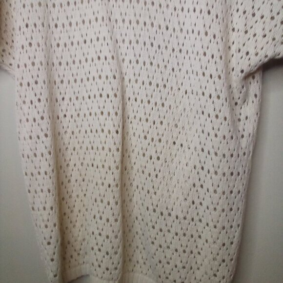 LOGG H&M Sweater S Women Short Sleeve Lace Open Knit Beige - Picture 16 of 16